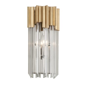 Corbett Charisma Wall Sconce in Gold Leaf With Polished Stainless