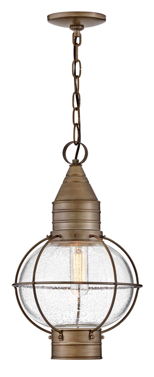 Burnished Bronze LED Hanging Lantern from the Cape Cod Collection