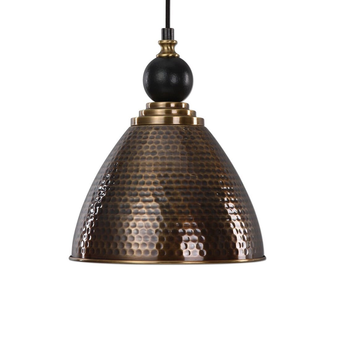 Uttermost Adastra 11.75" Pendant in Hammered Antique Brass