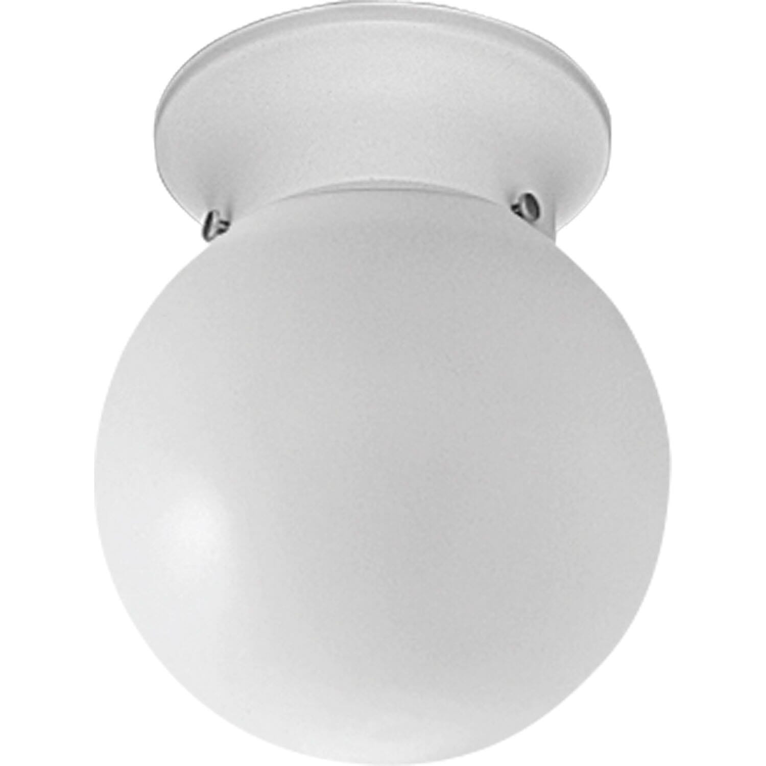 White One Light Flush Mount from the Globe - Opal Collection