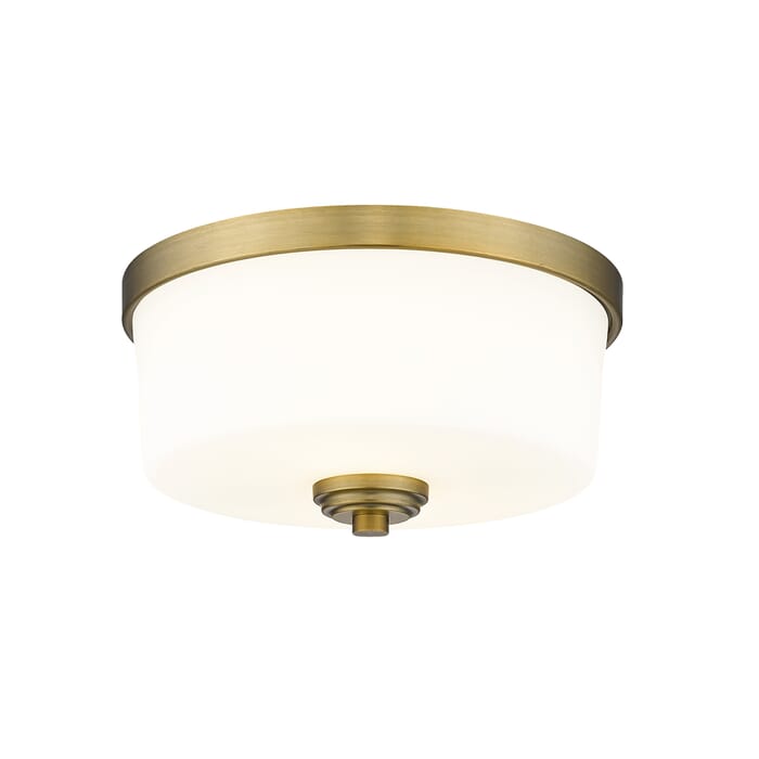 Z-Lite Arlington 2-Light Flush Mount Ceiling Light In Heritage Brass Z-Lite Arlington 2-Light Flush Mount Ceiling Light In Heritage Brass