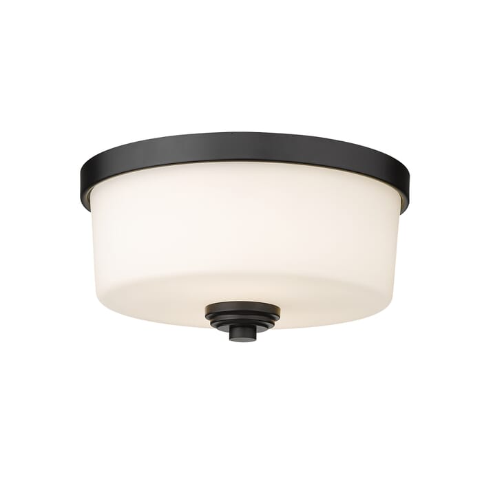 Z-Lite Arlington 2-Light Flush Mount Ceiling Light In Matte Black Z-Lite Arlington 2-Light Flush Mount Ceiling Light In Matte Black