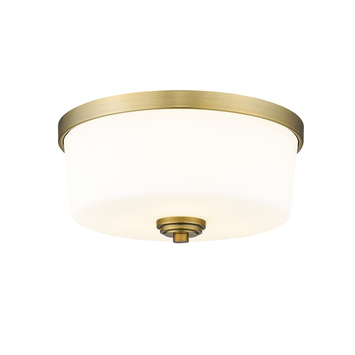 Z-Lite Arlington 3-Light Flush Mount Ceiling Light In Heritage Brass Z-Lite Arlington 3-Light Flush Mount Ceiling Light In Heritage Brass