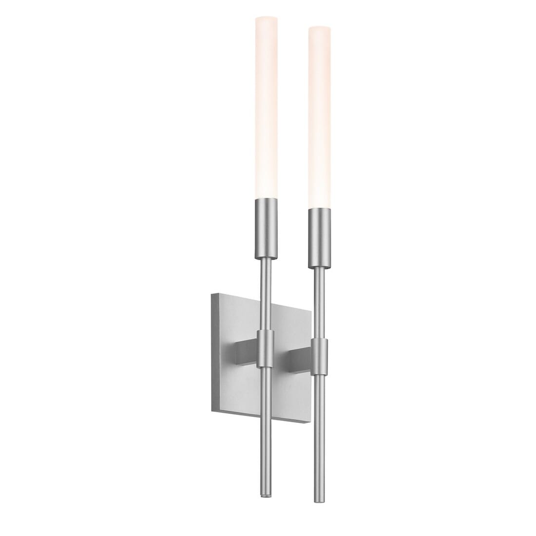 Wands 20.75" 2-Light LED Wall Sconce in Bright Satin Aluminum