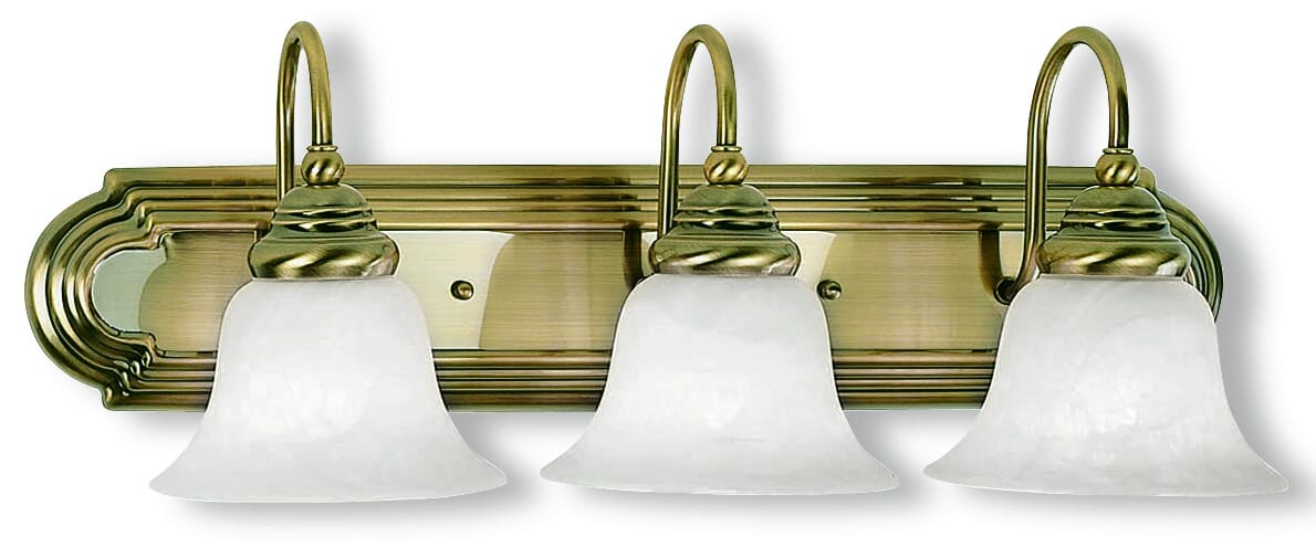 Belmont 3-Light Bathroom Vanity Light in Antique Brass