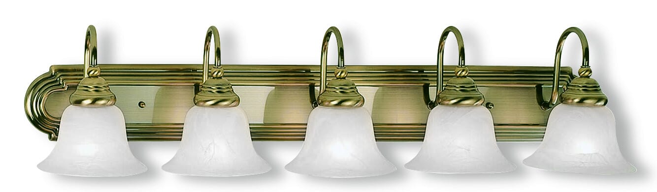 Belmont 5-Light Bathroom Vanity Light in Antique Brass