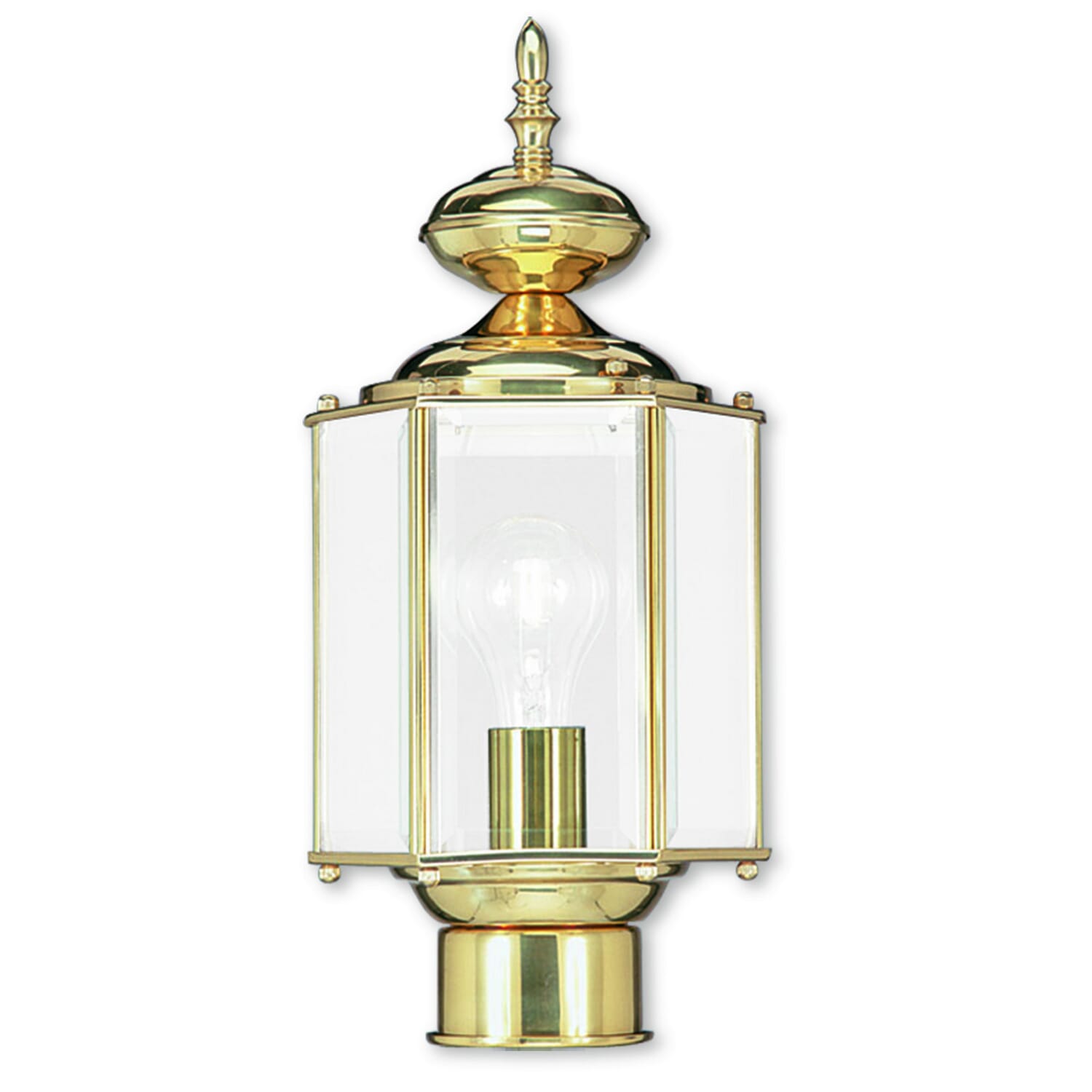 Outdoor Basics 1-Light Outdoor Post-Top Lanterm in Polished Brass