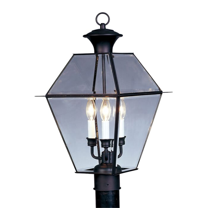 Westover 3-Light Post-Top Lanterm in Black Westover 3-Light Post-Top Lanterm in Black