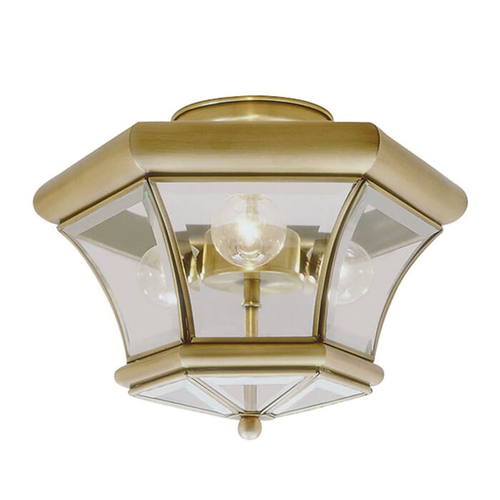 Monterey 3-Light Ceiling Mount in Antique Brass Monterey 3-Light Ceiling Mount in Antique Brass