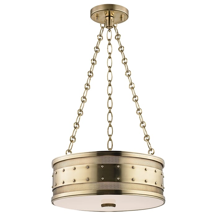Hudson Valley Gaines 3-Light 6" Pendant Light in Aged Brass Hudson Valley Gaines 3-Light 6" Pendant Light in Aged Brass