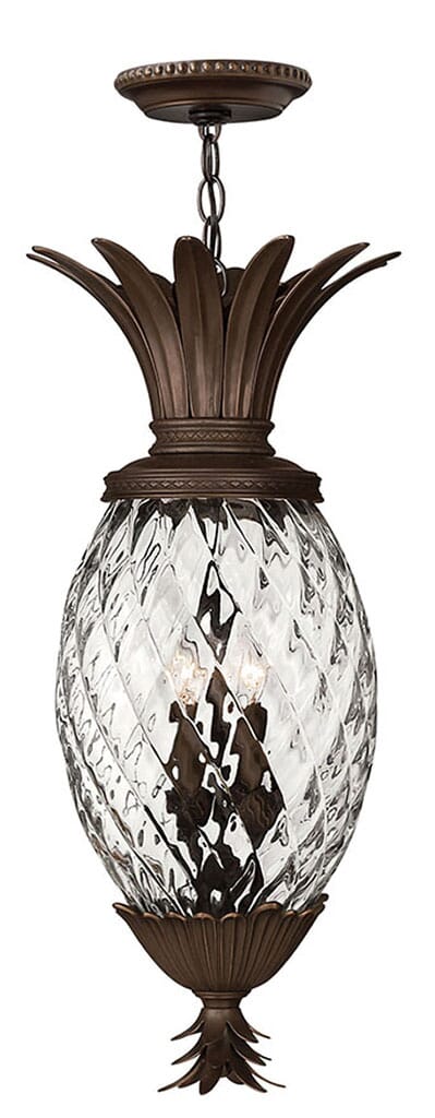 Copper Bronze LED Hanging Lantern from the Plantation Collection