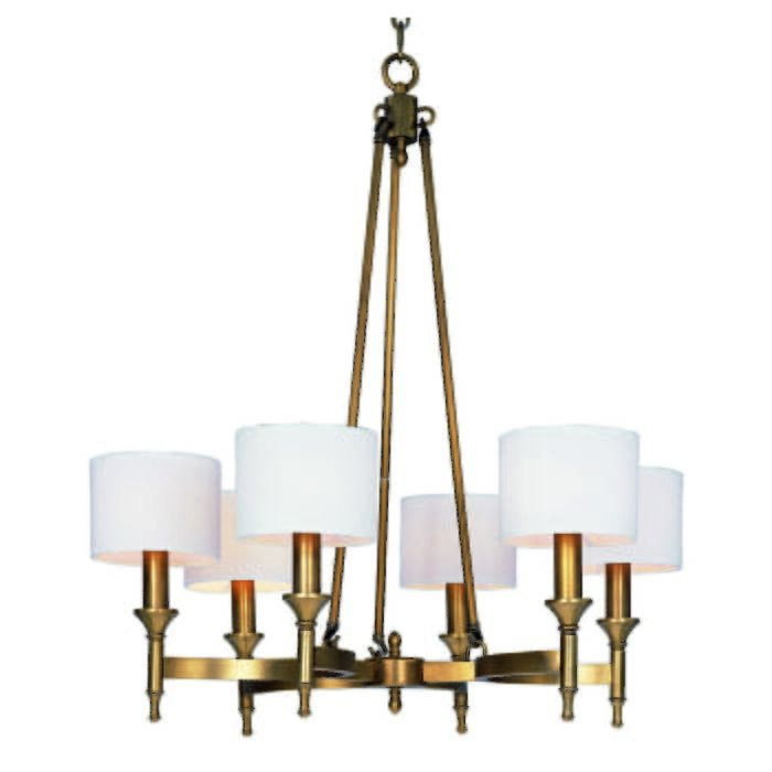 Maxim Lighting Fairmont 30" 6-Light Chandelier in Natural Aged Brass Maxim Lighting Fairmont 30" 6-Light Chandelier in Natural Aged Brass