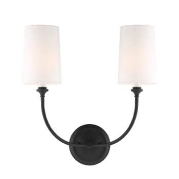 Crystorama Sylvan 2-Light Wall Sconce in Black Forged