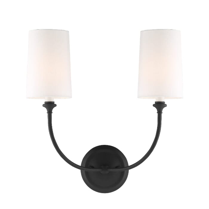 Crystorama Sylvan 2-Light Wall Sconce in Black Forged Crystorama Sylvan 2-Light Wall Sconce in Black Forged