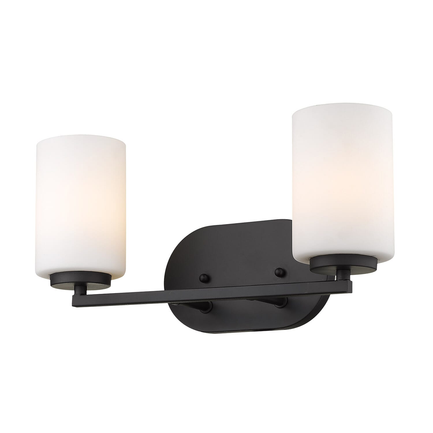 Golden Manhattan 2-Light Bathroom Vanity Light in Matte Black