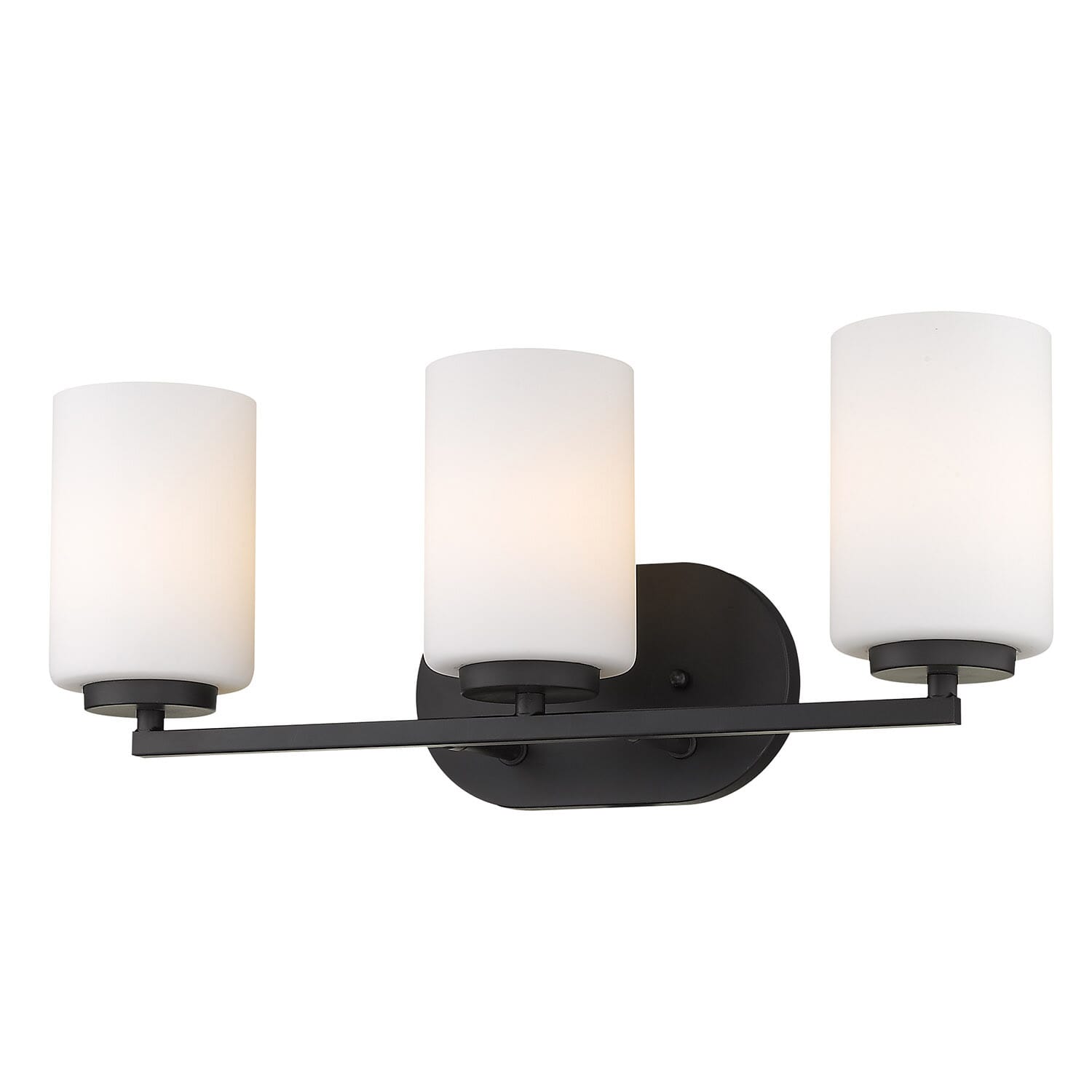 Golden Manhattan 3-Light Bathroom Vanity Light in Matte Black