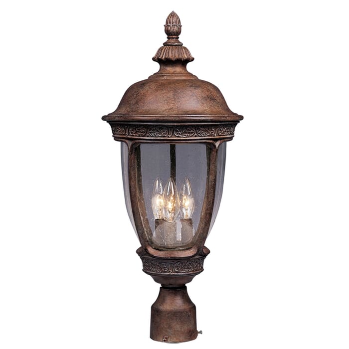 Knob Hill DC 3-Light Outdoor Pole with Post Lantern in Sienna Knob Hill DC 3-Light Outdoor Pole with Post Lantern in Sienna