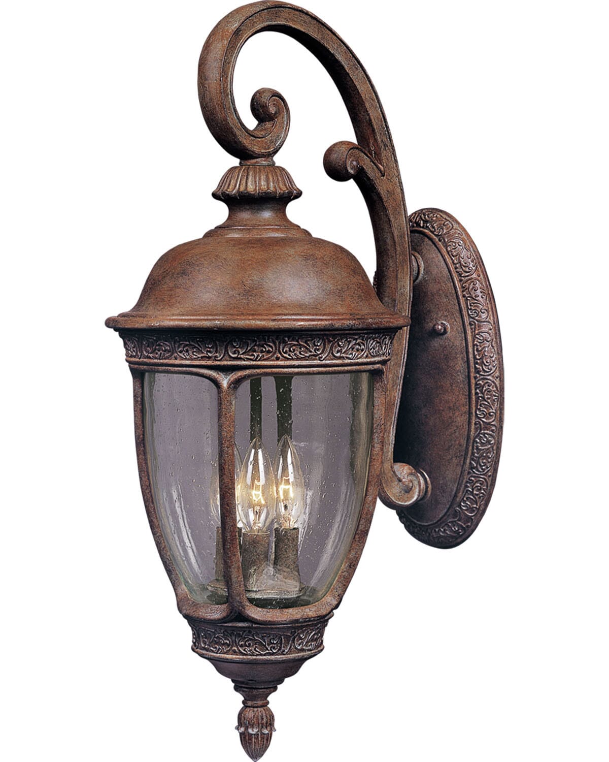 Knob Hill DC 3-Light Outdoor Wall Lantern in Sienna