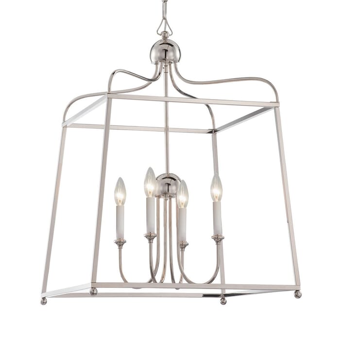 Libby Langdon for Crystorama Sylvan 30" Modern Chandelier in Polished Nickel Libby Langdon for Crystorama Sylvan 30" Modern Chandelier in Polished Nickel