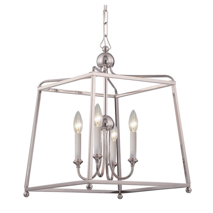 Libby Langdon for Crystorama Sylvan 21" Modern Chandelier in Polished Nickel Libby Langdon for Crystorama Sylvan 21" Modern Chandelier in Polished Nickel