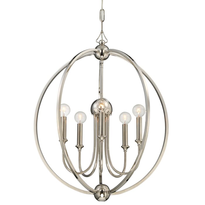 Libby Langdon for Crystorama Sylvan 27" Sphere Chandelier in Polished Nickel Libby Langdon for Crystorama Sylvan 27" Sphere Chandelier in Polished Nickel
