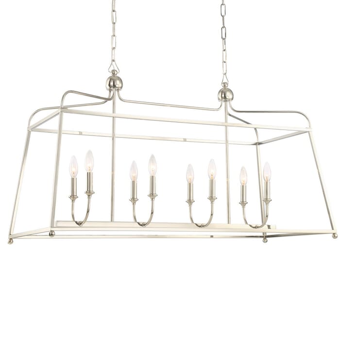 Libby Langdon for Crystorama Sylvan 25" Linear Chandelier in Polished Nickel Libby Langdon for Crystorama Sylvan 25" Linear Chandelier in Polished Nickel