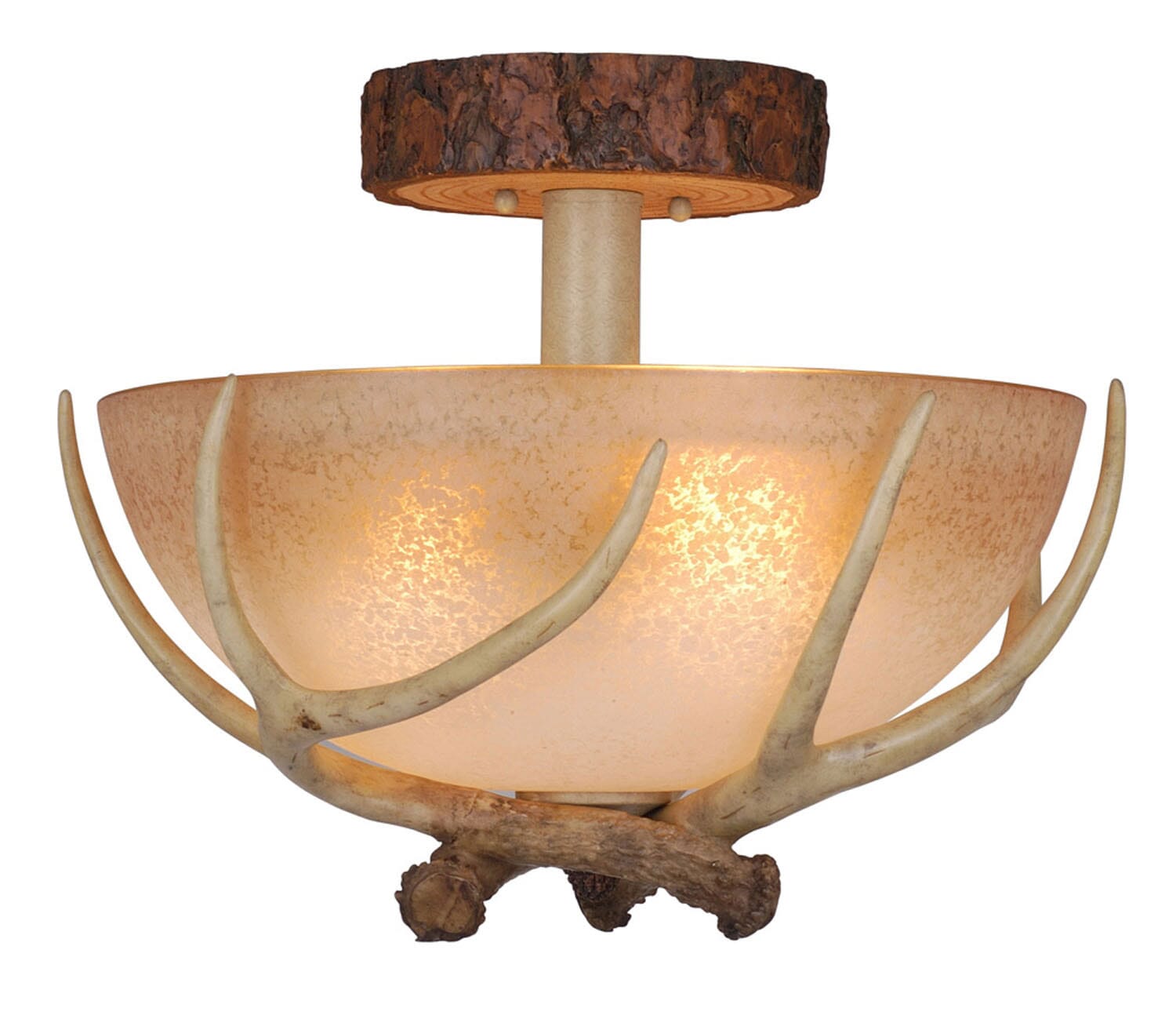 Lodge 3-Light Semi-Flush Mount in Noachian Stone