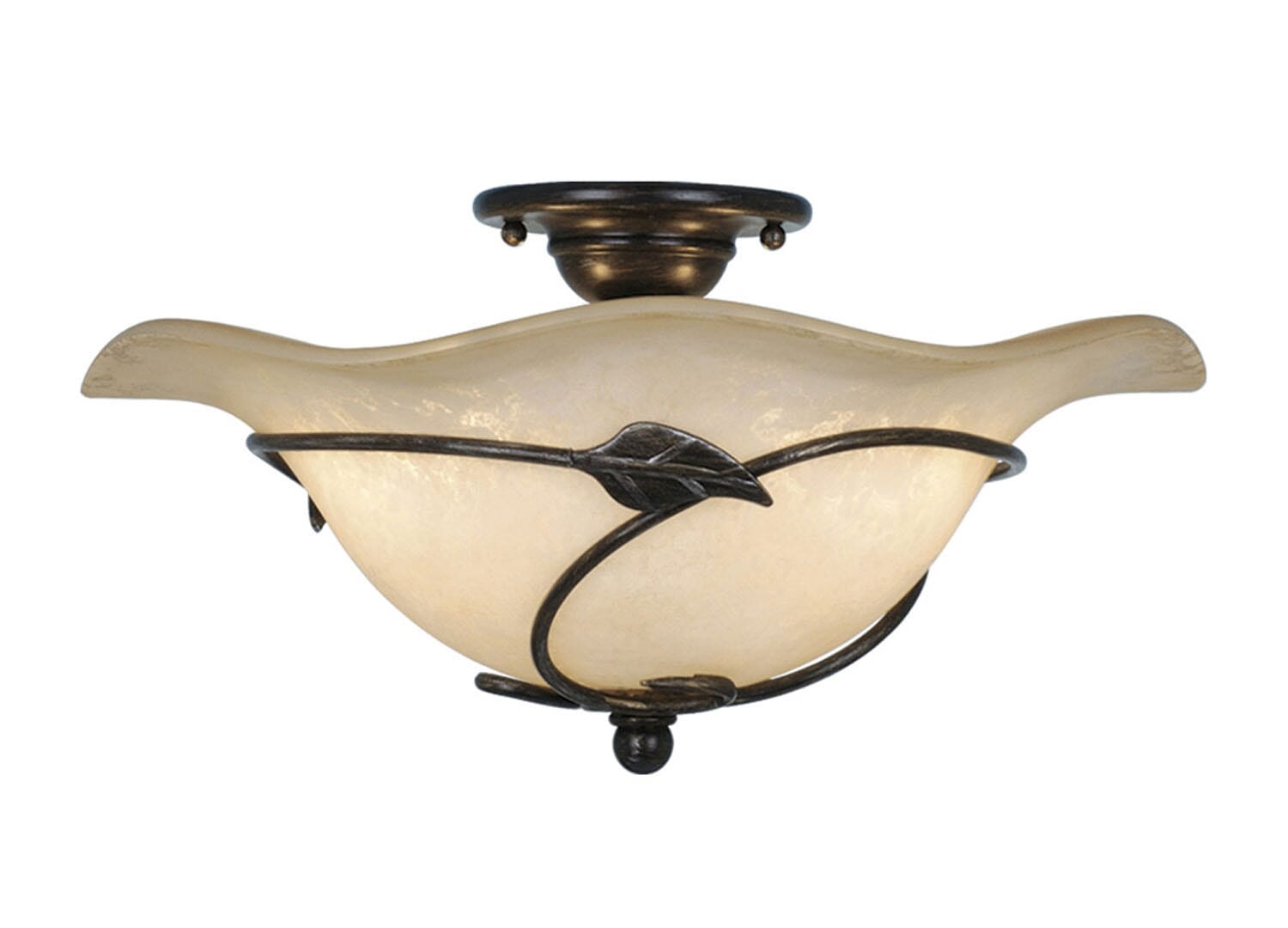 Vine 2-Light Semi-Flush Mount in Oil Shale
