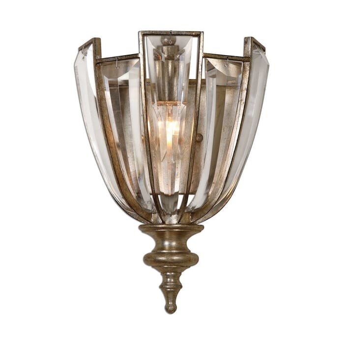 Uttermost Vicentina Wall Sconce in Burnished Silver Champagne Leaf Uttermost Vicentina Wall Sconce in Burnished Silver Champagne Leaf