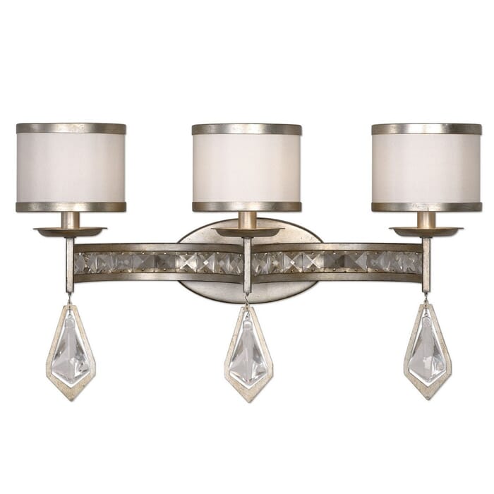 Uttermost Tamworth 22.13" 3-Light Bathroom Vanity Light in Silver Champagne Leaf Uttermost Tamworth 22.13" 3-Light Bathroom Vanity Light in Silver Champagne Leaf