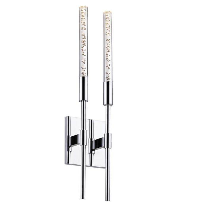 Sonneman Champagne Wands 20.75" 2-Light LED Sconce in Polished Chrome Sonneman Champagne Wands 20.75" 2-Light LED Sconce in Polished Chrome
