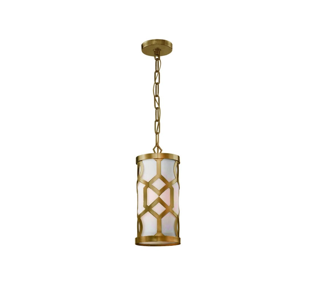 Libby Langdon for Jennings 14.25"" Pendant Light in Aged Brass -  Crystorama, 2260-AG