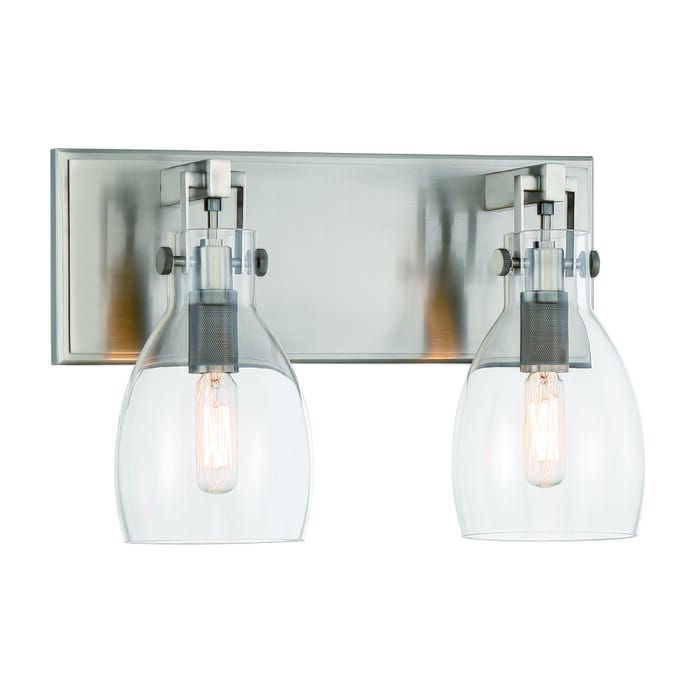 Minka Lavery Tiberia 2-Light Bathroom Vanity Light in Plated Pewter Minka Lavery Tiberia 2-Light Bathroom Vanity Light in Plated Pewter