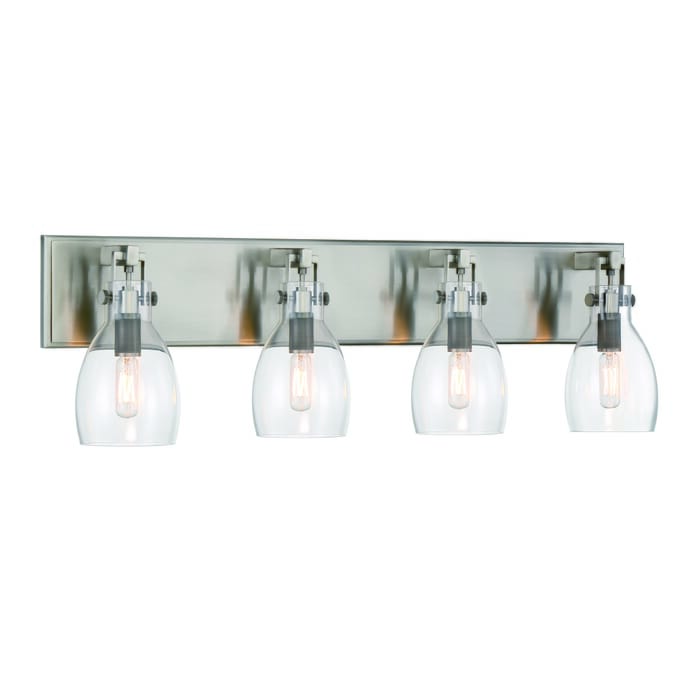 Minka Lavery Tiberia 4-Light Bathroom Vanity Light in Plated Pewter Minka Lavery Tiberia 4-Light Bathroom Vanity Light in Plated Pewter
