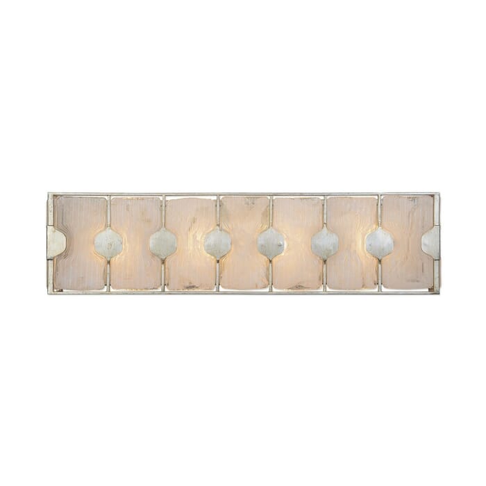 Uttermost Rene 27" 4-Light Bathroom Vanity Light in Silver Leaf Uttermost Rene 27" 4-Light Bathroom Vanity Light in Silver Leaf