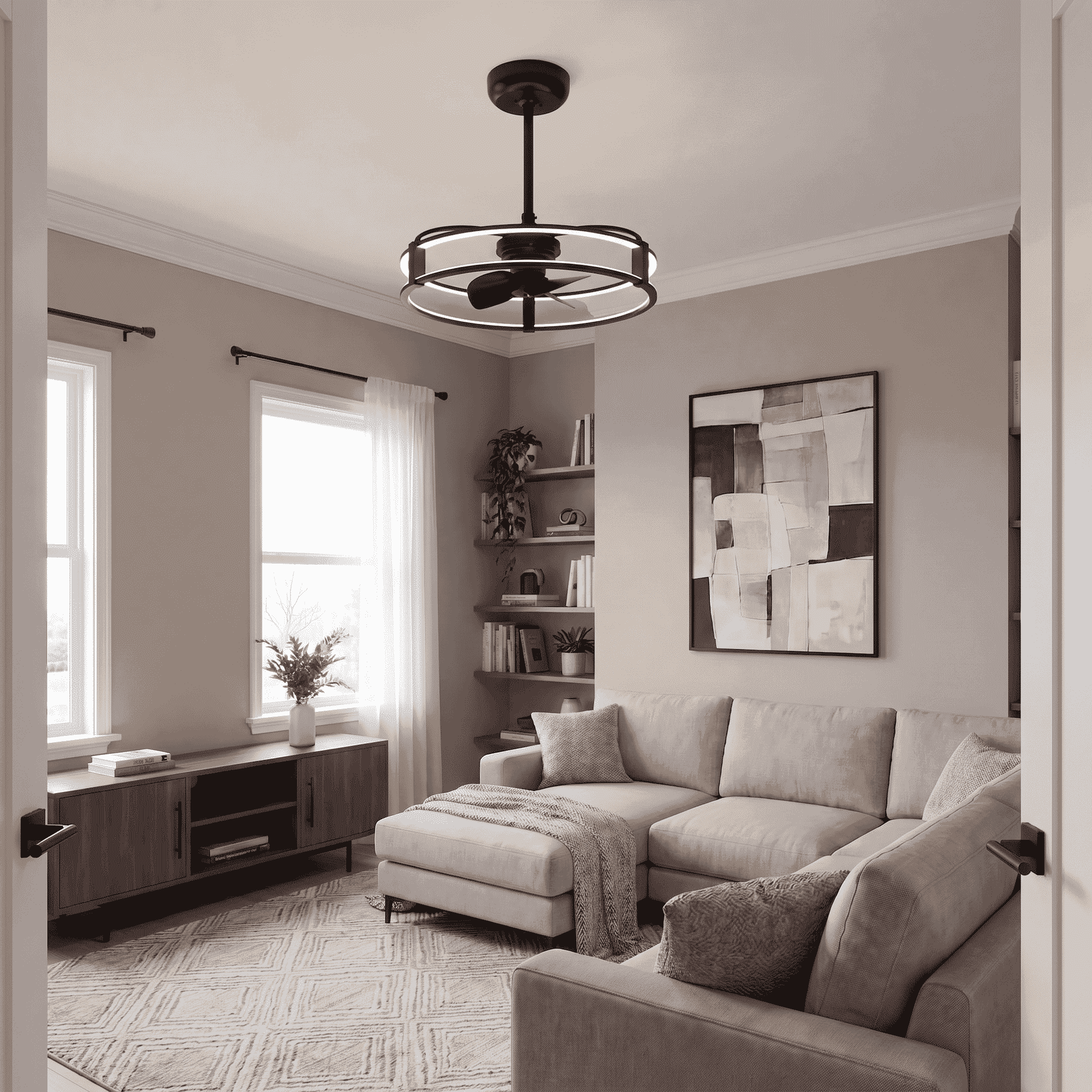 Matte Black LED Fandelier from the Vesta Collection
