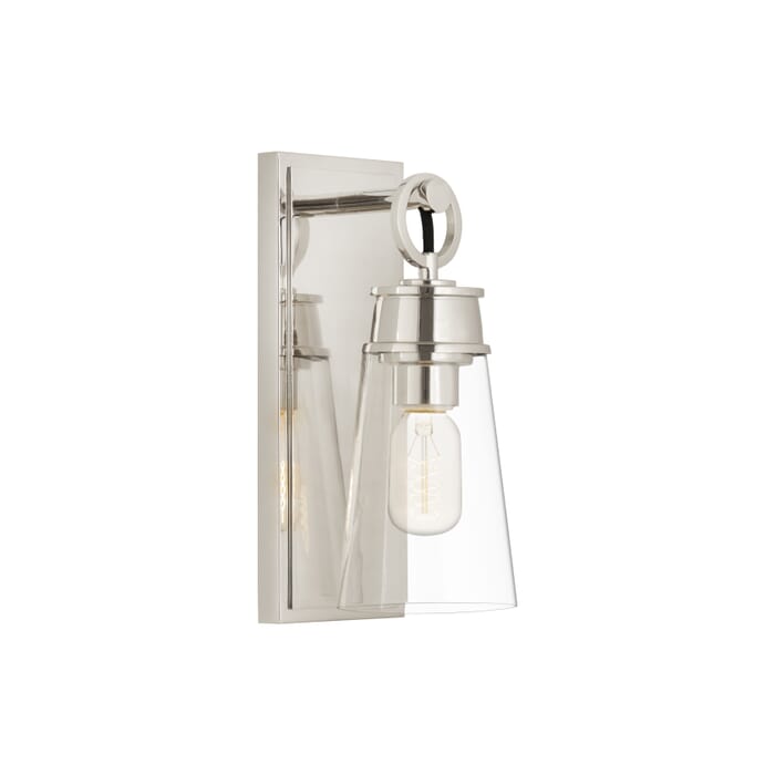Z-Lite Wentworth 1-Light Wall Sconce In Polished Nickel Z-Lite Wentworth 1-Light Wall Sconce In Polished Nickel