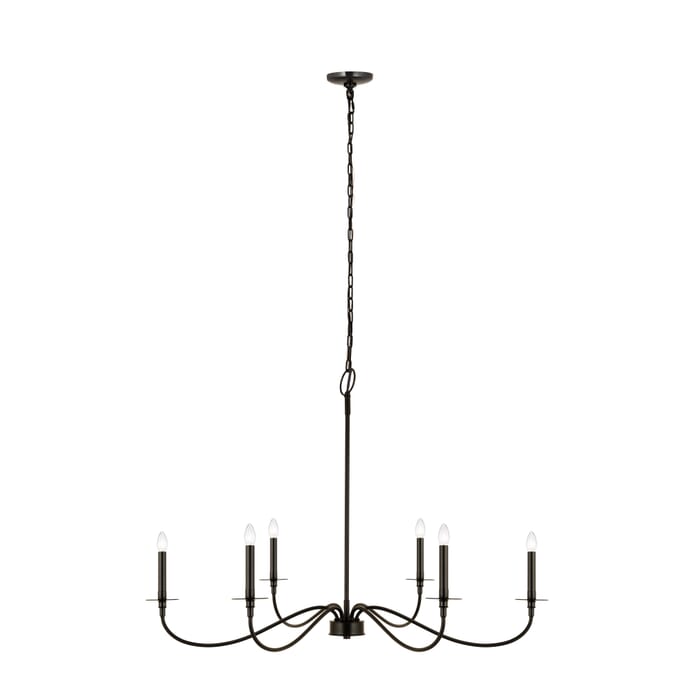 Z-Lite Arrington 6-Light Chandelier In Matte Black Z-Lite Arrington 6-Light Chandelier In Matte Black