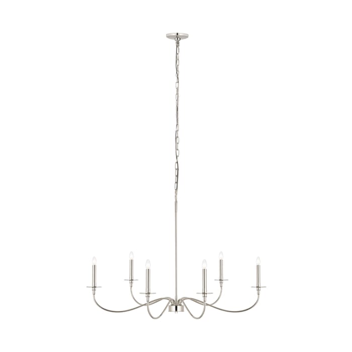 Z-Lite Arrington 6-Light Chandelier In Polished Nickel Z-Lite Arrington 6-Light Chandelier In Polished Nickel