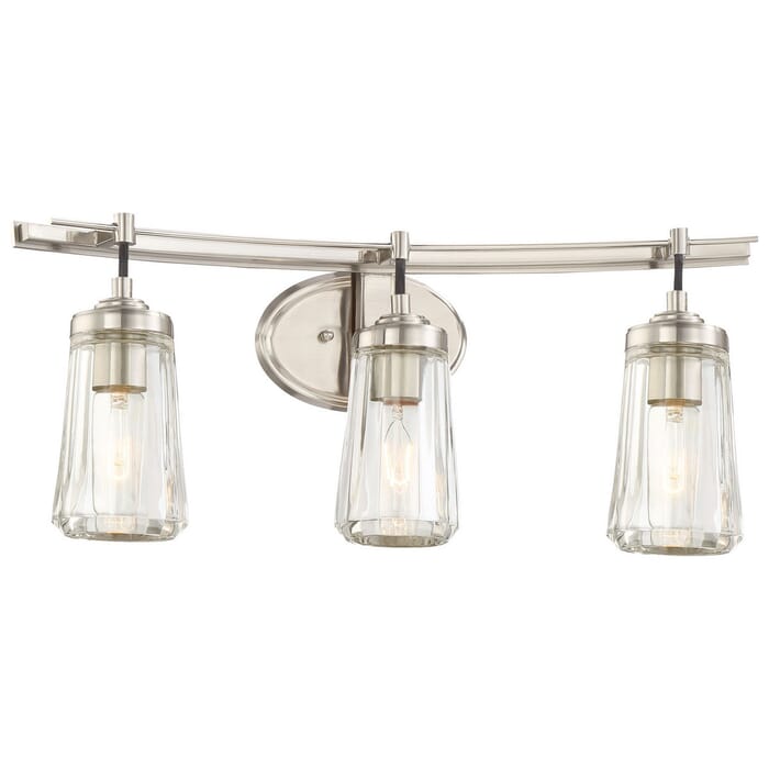 Minka Lavery Poleis 3-Light Bathroom Vanity Light in Brushed Nickel Minka Lavery Poleis 3-Light Bathroom Vanity Light in Brushed Nickel