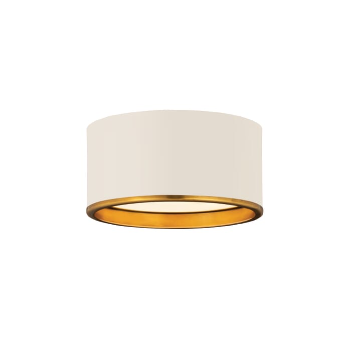Z-Lite Arlo 2-Light Flush Mount Ceiling Light In Matte White With Rubbed Brass Z-Lite Arlo 2-Light Flush Mount Ceiling Light In Matte White With Rubbed Brass
