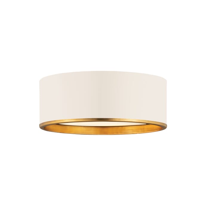 Z-Lite Arlo 3-Light Flush Mount Ceiling Light In Matte White With Rubbed Brass Z-Lite Arlo 3-Light Flush Mount Ceiling Light In Matte White With Rubbed Brass