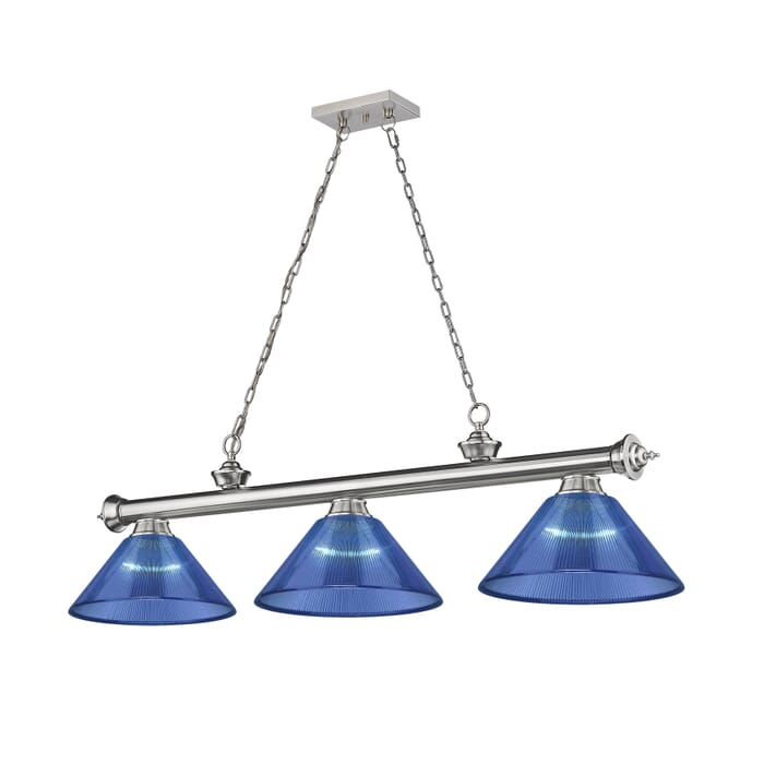 Z-Lite Cordon 3-Light Linear Pendant Light In Brushed Nickel Z-Lite Cordon 3-Light Linear Pendant Light In Brushed Nickel