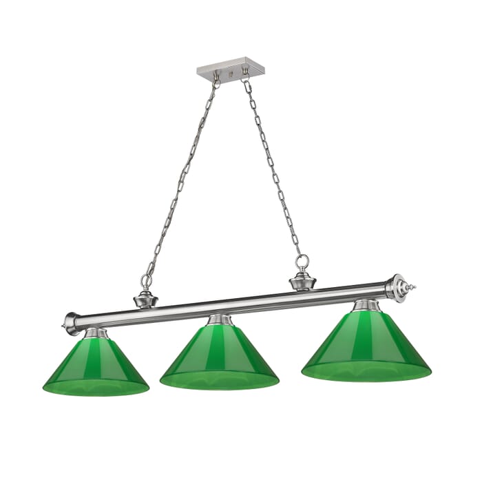 Z-Lite Cordon 3-Light Linear Pendant Light In Brushed Nickel Z-Lite Cordon 3-Light Linear Pendant Light In Brushed Nickel