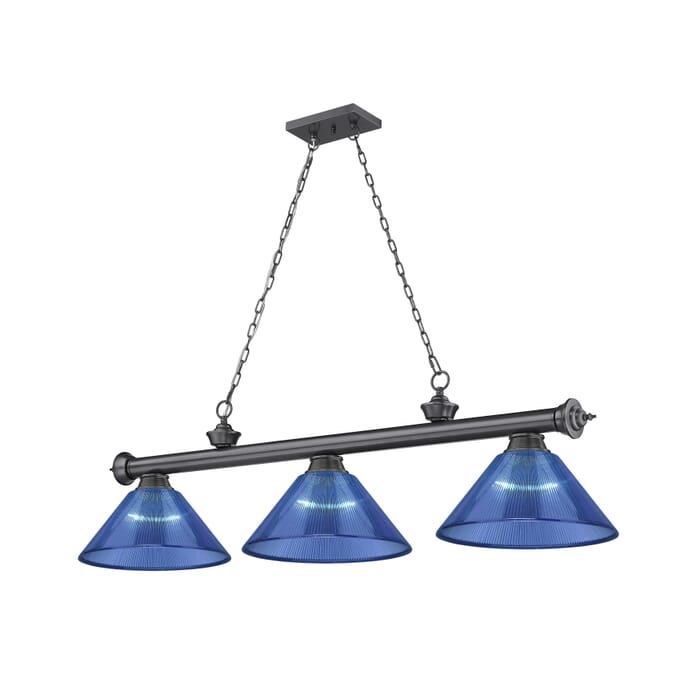 Z-Lite Cordon 3-Light Linear Pendant Light In Bronze Plate Z-Lite Cordon 3-Light Linear Pendant Light In Bronze Plate