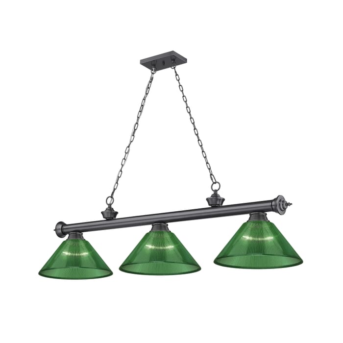 Z-Lite Cordon 3-Light Linear Pendant Light In Bronze Plate Z-Lite Cordon 3-Light Linear Pendant Light In Bronze Plate