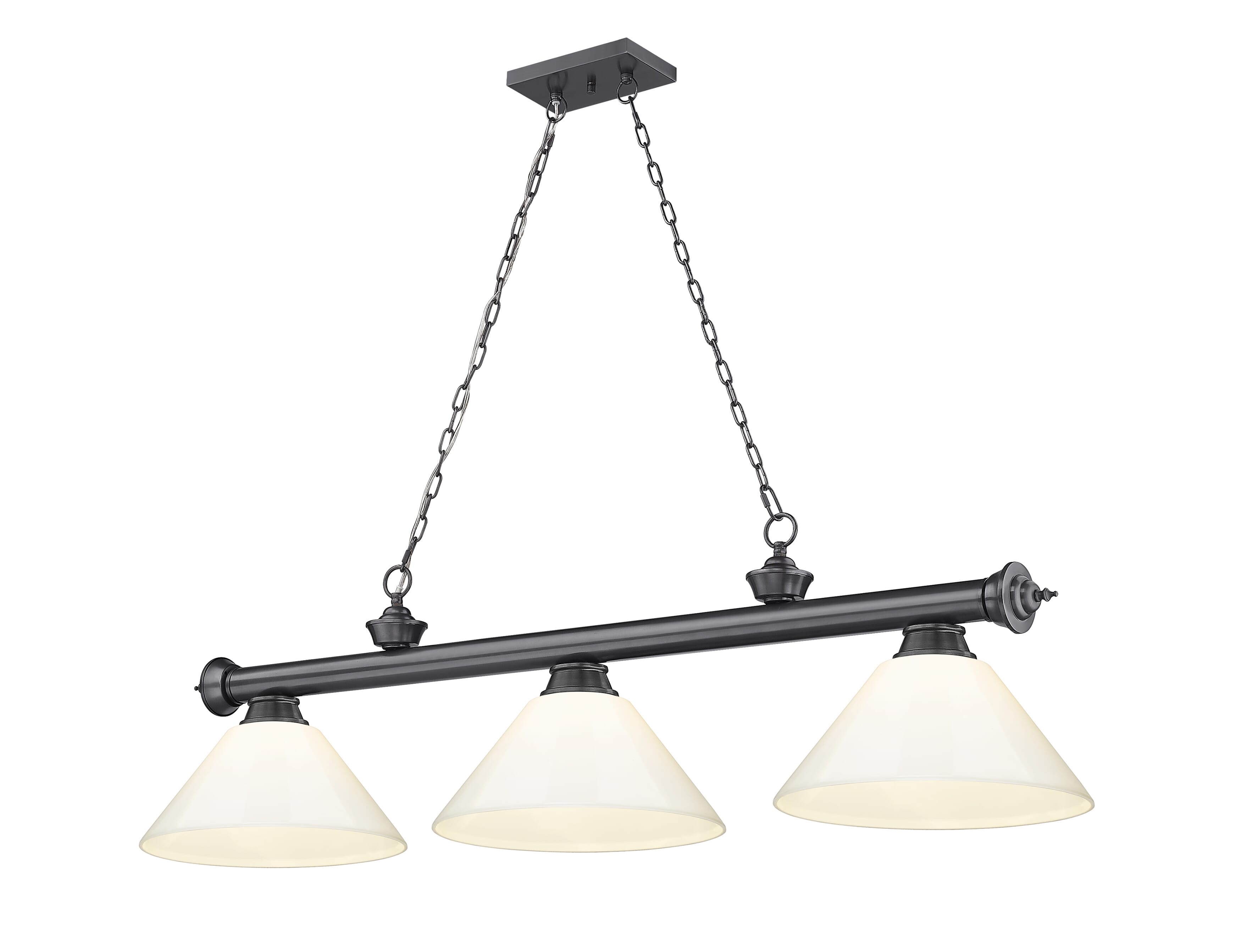 Z-Lite Cordon 3-Light Linear Pendant Light In Bronze Plate