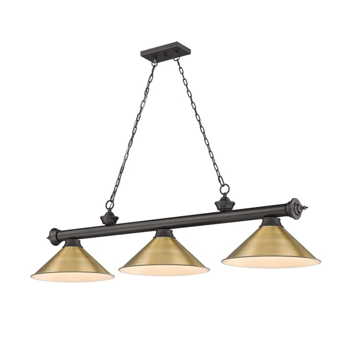 Z-Lite Cordon 3-Light Linear Pendant Light In Bronze