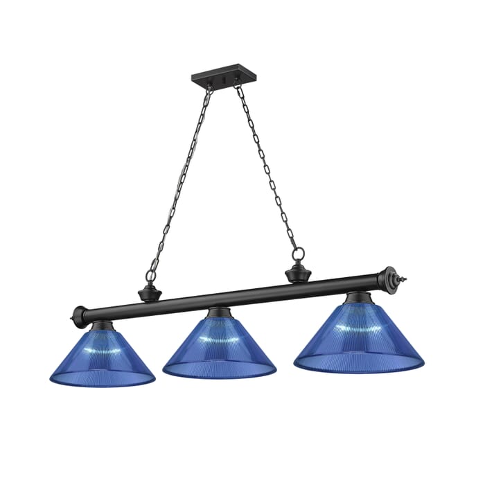 Z-Lite Cordon 3-Light Linear Pendant Light In Matte Black Z-Lite Cordon 3-Light Linear Pendant Light In Matte Black
