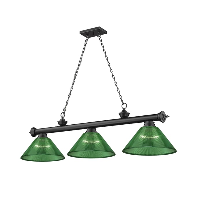 Z-Lite Cordon 3-Light Linear Pendant Light In Matte Black Z-Lite Cordon 3-Light Linear Pendant Light In Matte Black